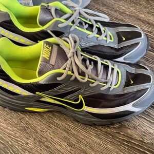 Nike Black and Lime Athletic Shoes